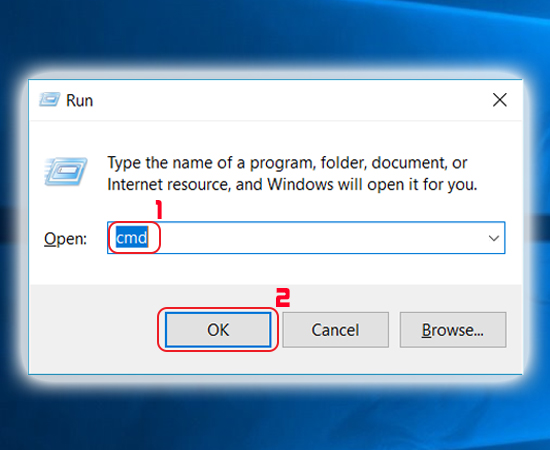V&agrave;o hộp thoại Run bằng ph&iacute;m Windows + R.